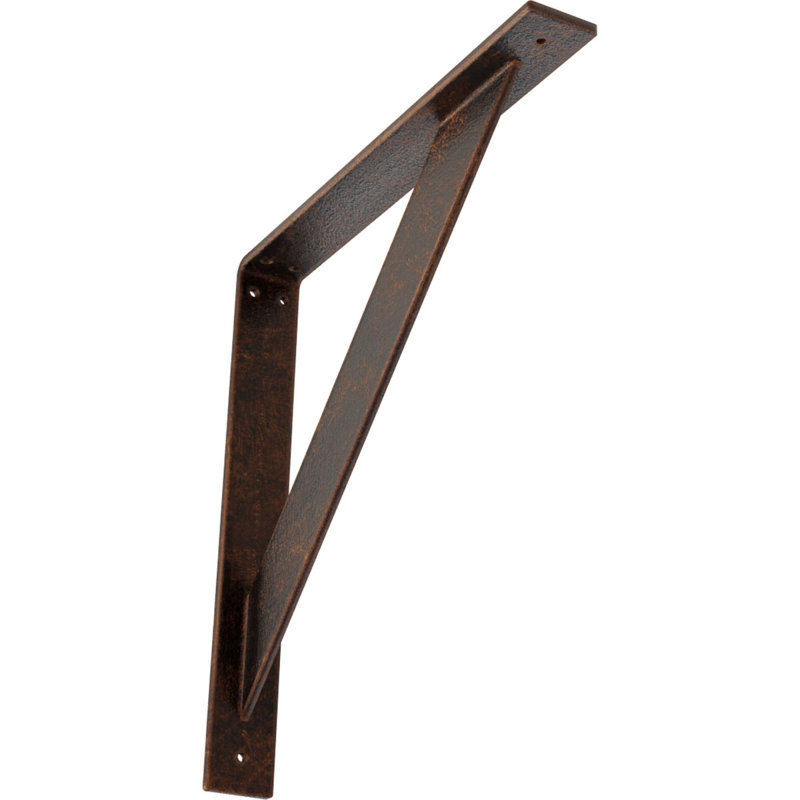 Support traditionnel en acier, Cuivre antique, H 16 po x l 2 po x P 16 po