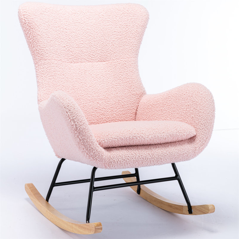 Fauteuil à bascule Teddy, Ourson rose