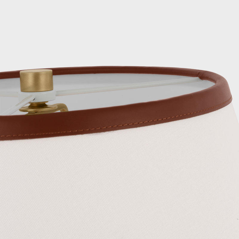 Hedger Traditional Floor Lamp by Ralph Lauren, Natural Brass/Saddle Leather