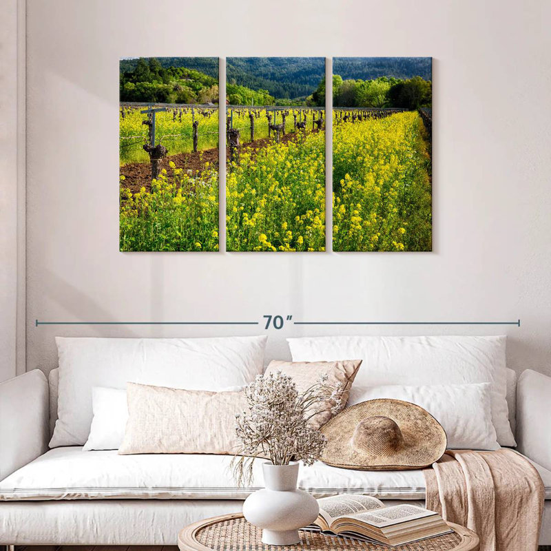 Moutarde jaune et vignes Alvord, H 28 po x l 45 po