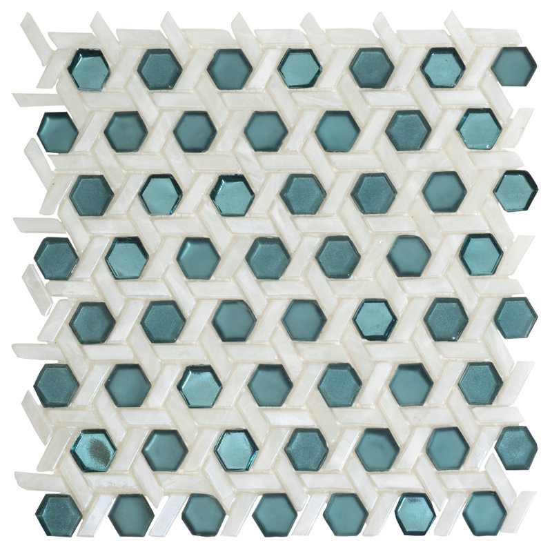 12" x 12" Straight Edge Glass Mosaic Wall & Floor Tile, Green
