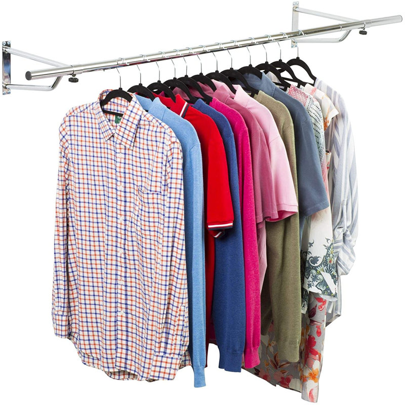 Fairhill 183cm Wall Mounted Clothes Rack, Chrome Plated