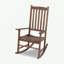 Chaise berçante d'extérieur en bois d'acacia brun et rustique pour patio traditionnel 1 pièce