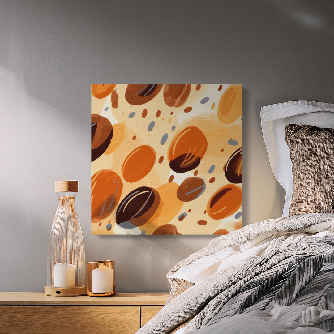 Abstract Coffee Beans Canvas Wall Art, Modern Kitchen Decor, Gallery Wrapped Print, Ready to Hang, Archival Quality, Coffee Lover Gift
