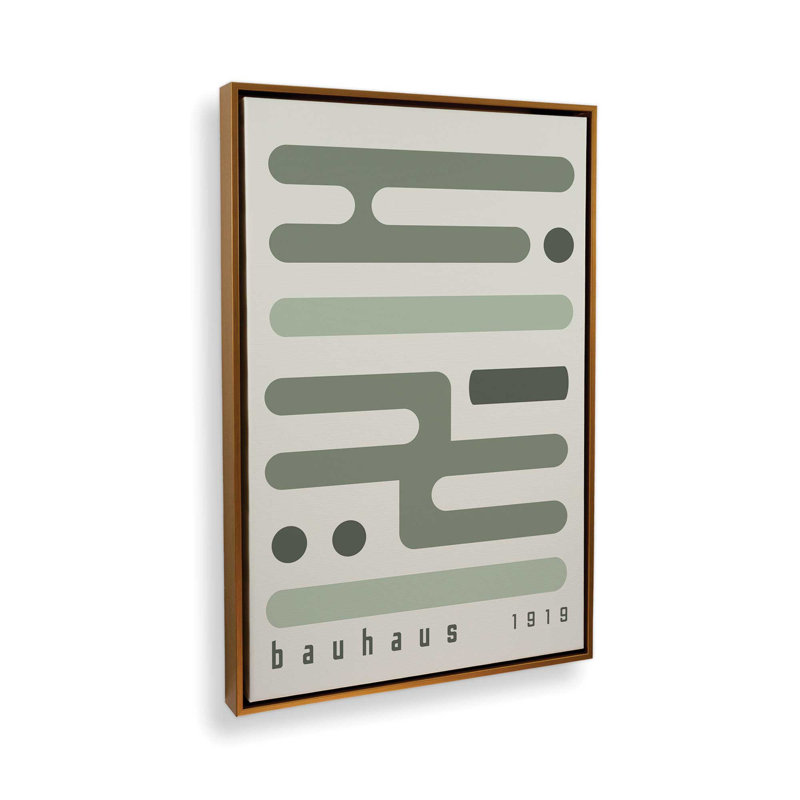 «Green Bauhaus Minimalist Circuitry I», reproduction sur toile , H 12,75 po x l 8,75 po, Or poli