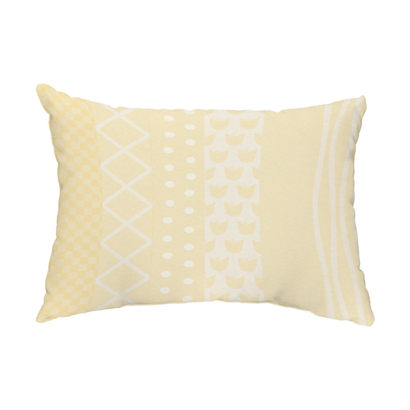 Striped Outdoor Reversible Throw Pillow, Yellow