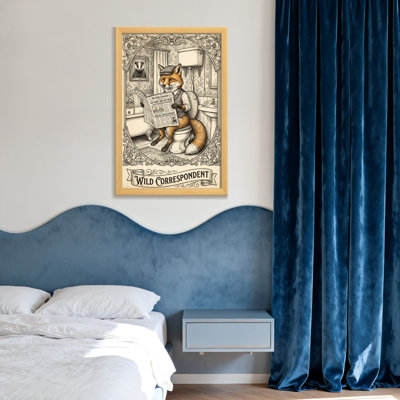 Bath and Laundry Fox lisant un journal dans la salle de bain