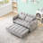 52" Modern Velvet Sofa Bed - 3-In-1 Convertible with Pillows & Side Pockets-1961656637