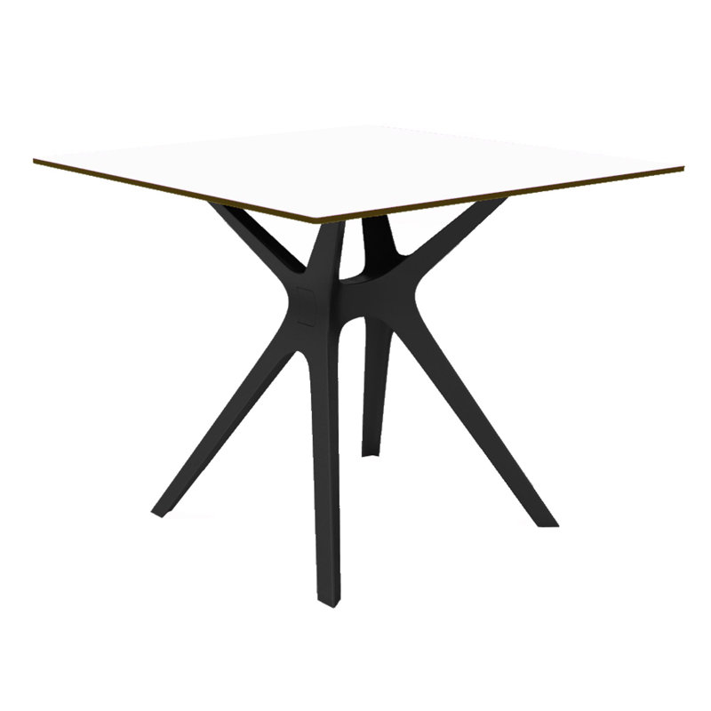 Table de salle à manger Vela S, Blanc, Noir