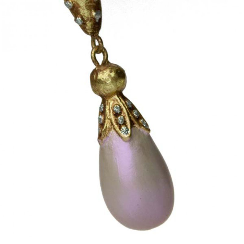 20cm Finial Ornament, Iridescent Pink