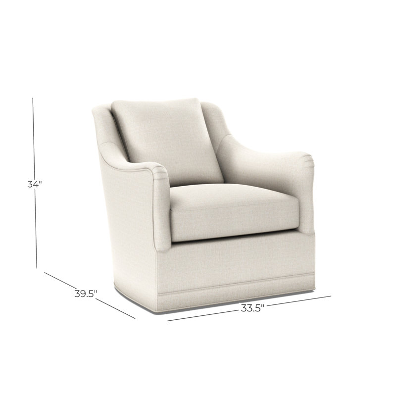 Arcadia English Arm Swivel Chair, Dresden Cloud