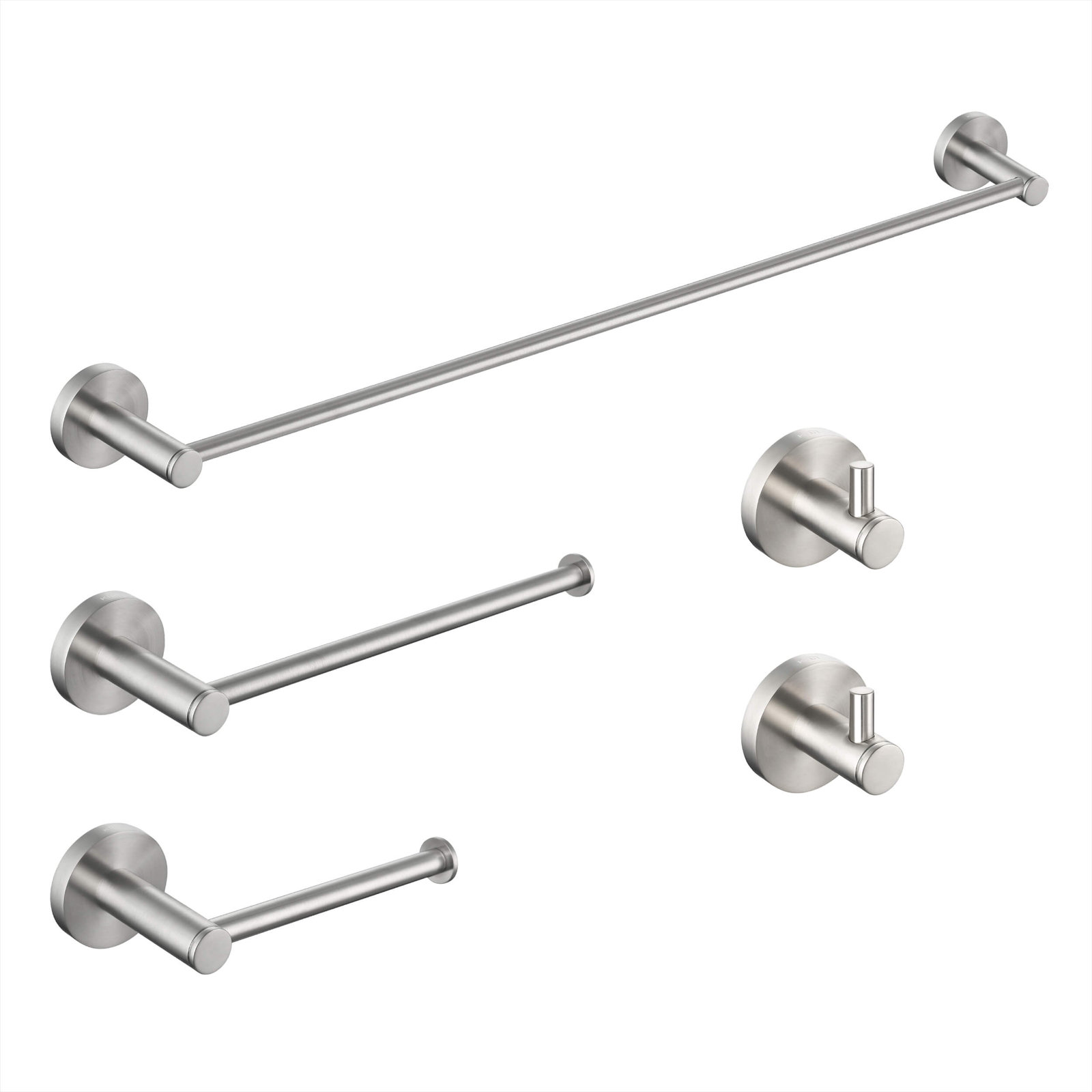 Circular 5 - Piece Bathroom Hardware Set, Brush Nickel