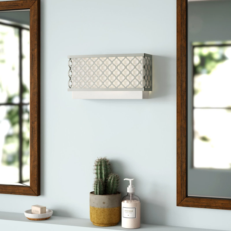 Mance Wall Sconce, 7" H x 13" W x 3.88" D, Brushed Nickel