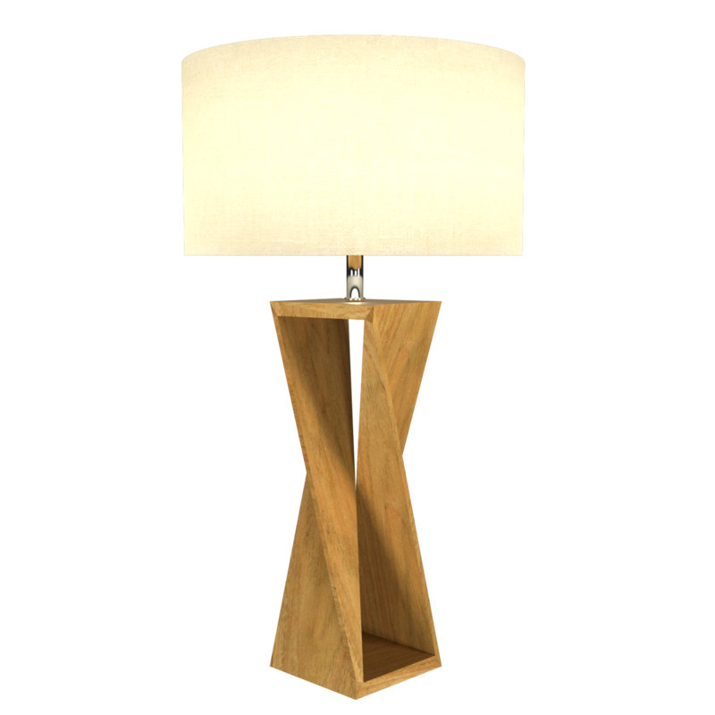 Lampe de table 28,47 "Spin, Louro Freijo