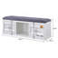 Banc de rangement gris et blanc