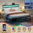 Queen Metal Bed Frame with LED Lights & Charging Station, Upholstered Headboard, Ample Storage, No Box Spring Required-515681512