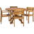 Renaud 4 - Person Wood Patio Dining Set with Round Table