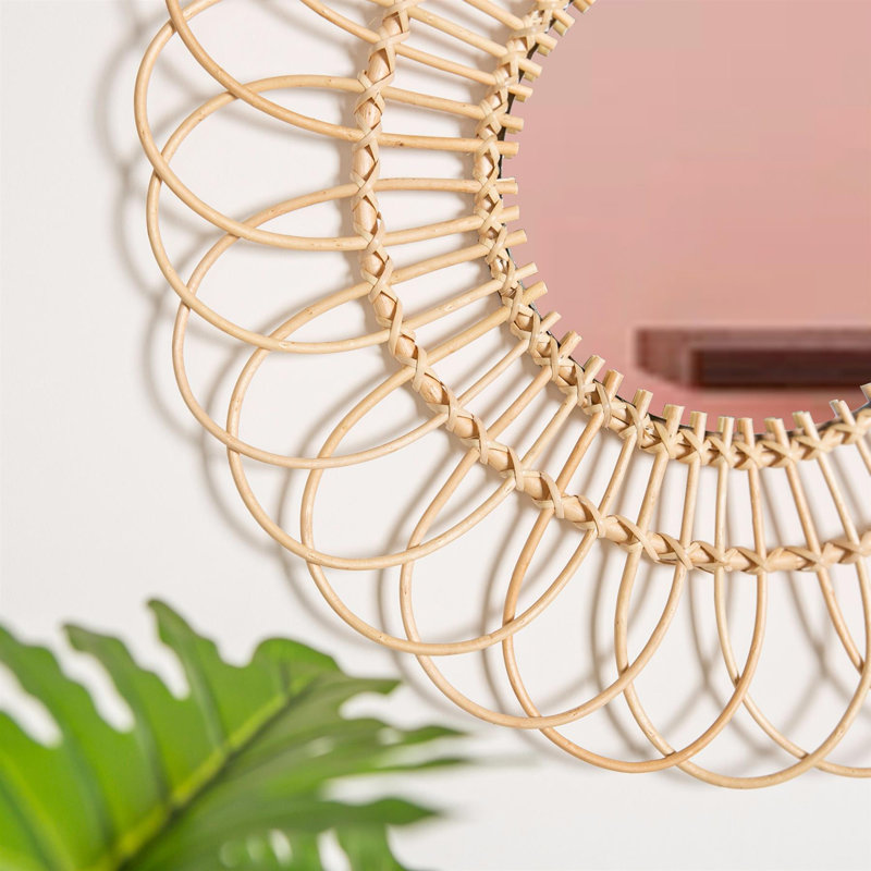 Rattan Flat Wall Mirror