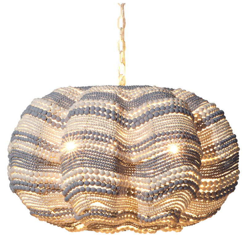 Clamshell 4 - Light Chandelier, Blue/White