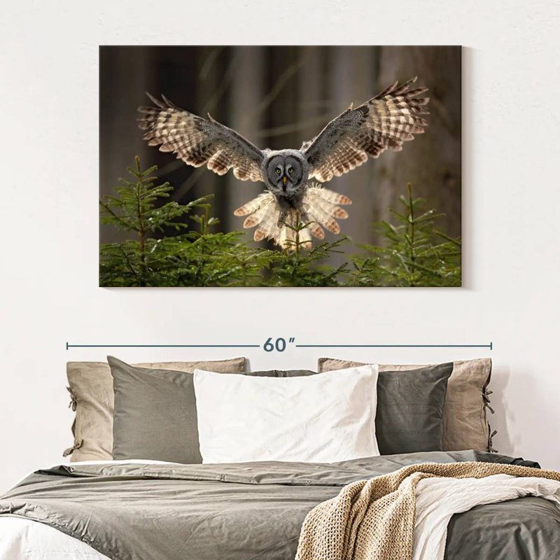 Flying Owl, reproduction sur toile, H 51 po x l 34 po x P 1,25 po