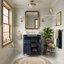 Meuble-lavabo 24 po Modern French Atelier avec comptoir en céramique, meuble-lavabo simple avec tiroir basculant, 2 tiroirs coulissants et armoire de rangement avec organisateur de porte, pieds en bois massif (disponible en noir, blanc, bleu et vert)-129521235