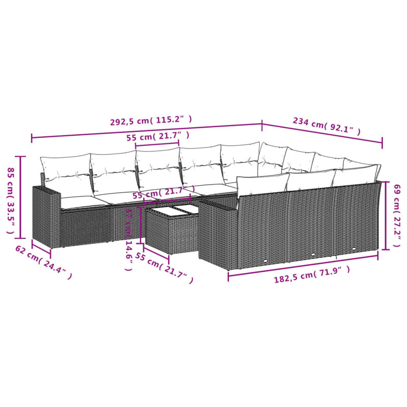 Vidaxl Garden Sofa Set