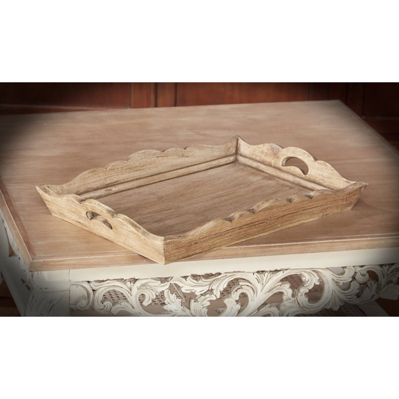 Kadence Scalloped Edge 3-Piece Serving Tray Set, Pavlova Gray