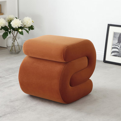 Repose-pieds en velours, repose-pieds rembourré moderne, tabouret de coiffeuse en velours confortable, petit tabouret de maquillage en forme de S, repose-pieds sous le bureau pour le salon, la chambre à coucher, l'entrée