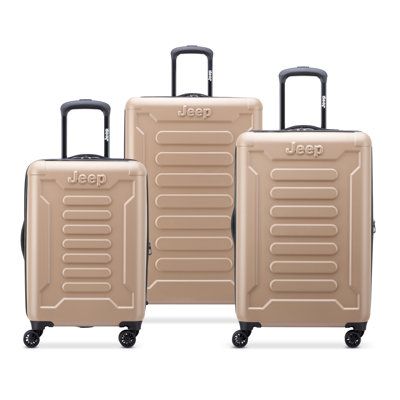 Ensemble de valises rigides extensibles 3 pièces Delsey Jeho JHOO4C avec bagages à main, moyen et grand beige