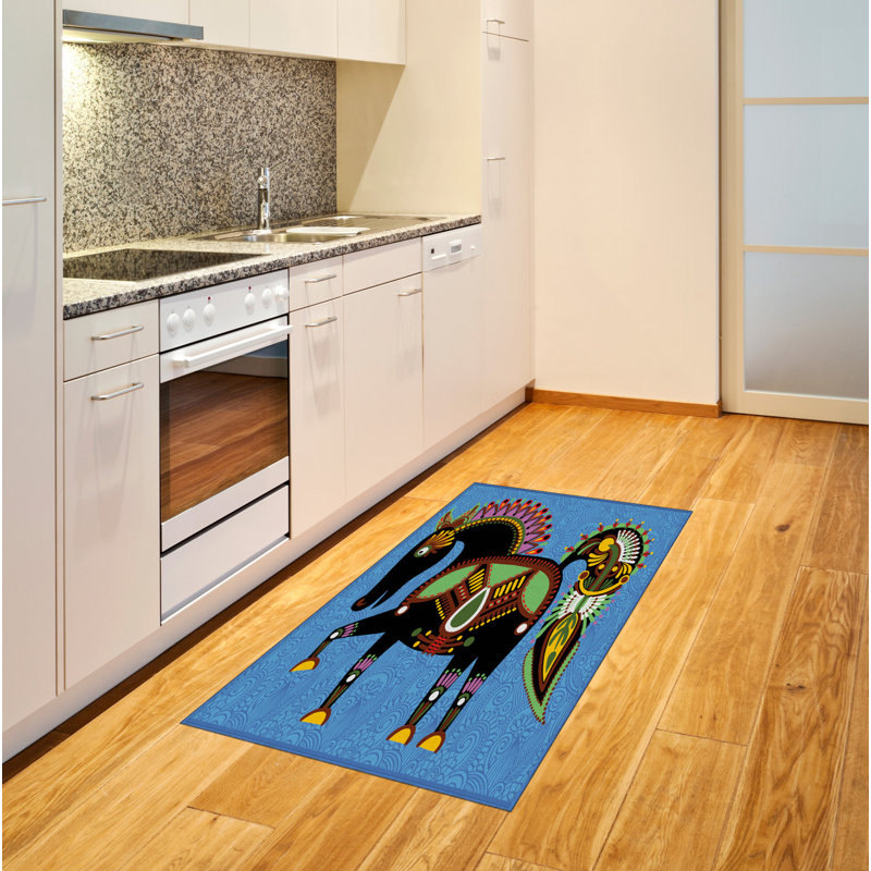 Tapis décoratif à haute densité en fibre de coton à haute densité, Rectangle 2 pi 7 po x 5 pi