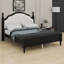 Base de lit plateforme classique en bois avec tête de lit tapissier luxueuse-128626648