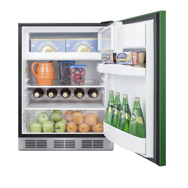 Summit Appliance 5.1 Cubic Feet Freestanding Mini Fridge with Freezer, Green
