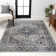 Alacati Ogee Medallion Machine-Washable Dark Gray/Light Gray Rug