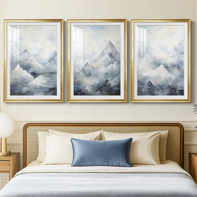 Paysages série CCxxxiv - impression encadrée sur mesure de qualité supérieure mat - 3 pièces