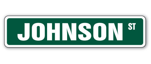 Plaque de rue Johnson en plastique robuste 4 po x 18 po