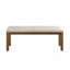 Ensemble de salle à manger 6 pièces, table de salle à manger rectangulaire en bois avec banc et chaises d'appoint rembourrées beiges, brun