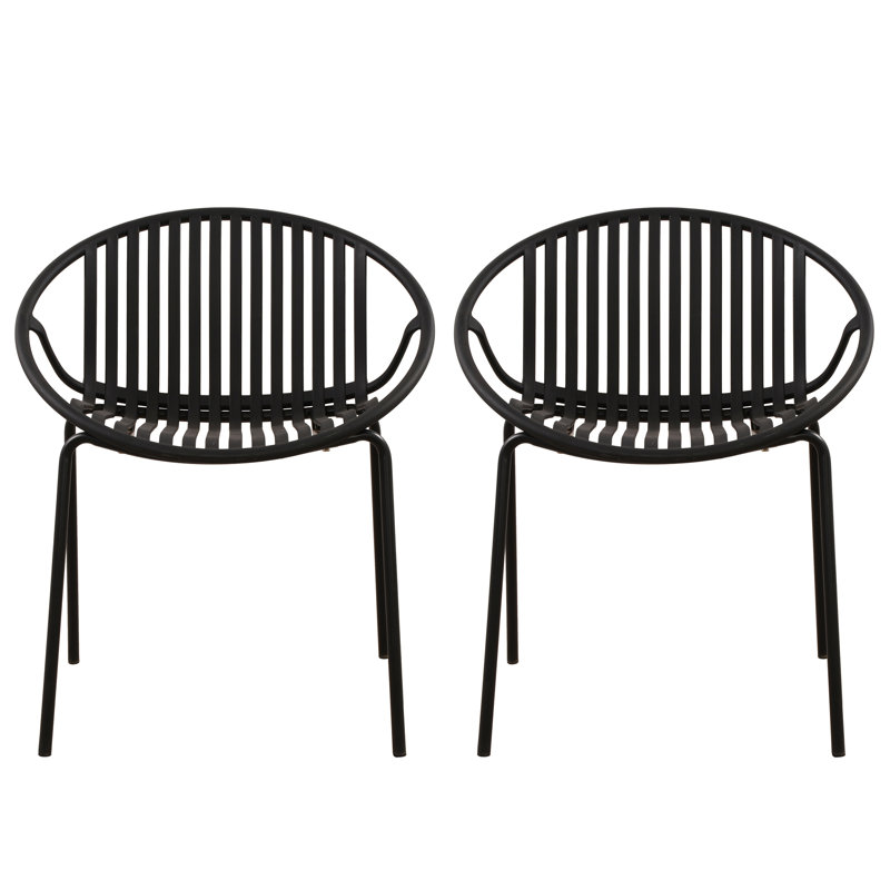 Ensemble de 2 chaises de patio, Noir