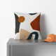 Fulbourn Abstract Cream/Burnt Orange/Charcoal Square Throw Cushion