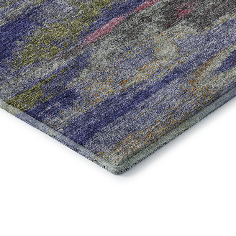 Premium Machine Washable Prisco Lavender Rug, Rectangle 5' x 7'6"