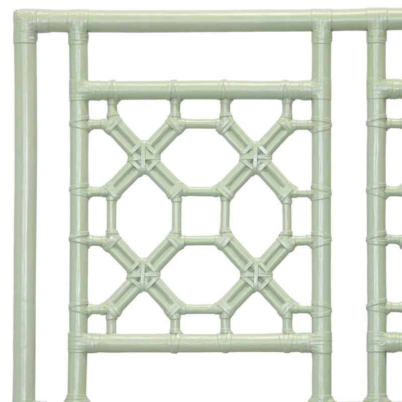 Lattice Back Platform Bed, Black, Full