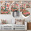 Rose, rose, vert, ancre rétro, roses, art mural côtier, salon-302182933-302182935