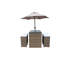 Ensemble de six tables d'extérieur en faux osier avec parasol et tabourets Rayjean-87842888