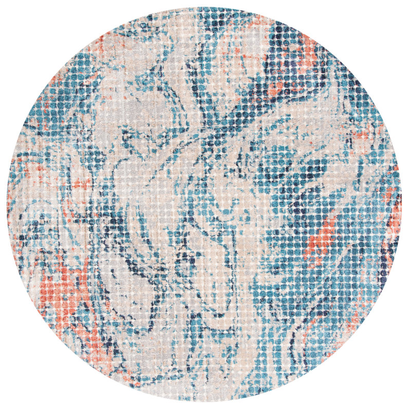 Viar Performance Abstract Rug, Round 6'7"
