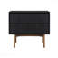Black Brushed Oak & Bronze 2-Drawer Nightstand