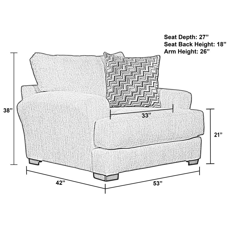  Ensemble de fauteuil club et repose-pieds de 53 po de large Sebbi
