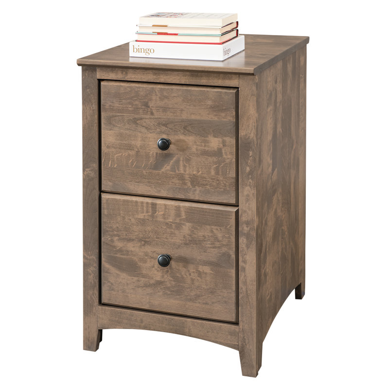 Malani 18'' Wide 2 -Drawer Solid Wood File Cabinet, Driftwood
