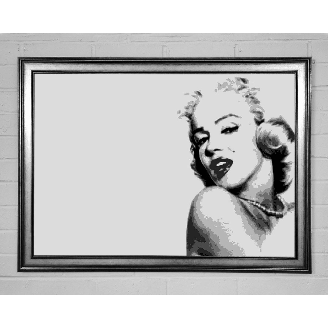 Marilyn Monroe Retro Grau - Druck