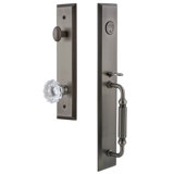 Fifth Avenue Handleset with Single Cylinder Deadbolt and Fontainebleau Door Knob and Rosette