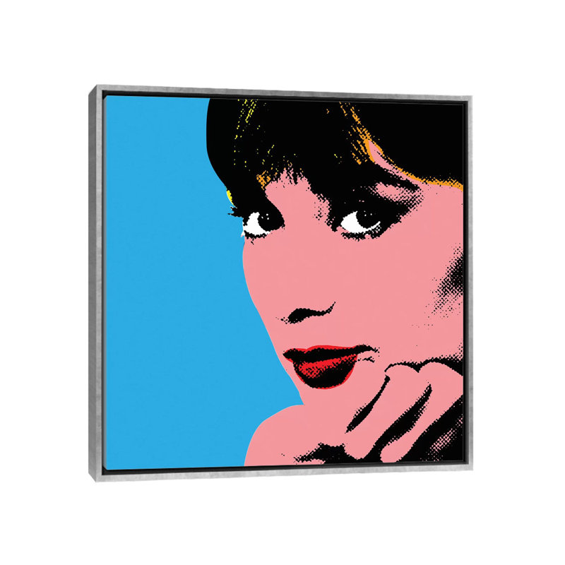 « Audrey Hepburn DOTS » par radio Days-impression d’art graphique, H 26 po x l 26 po x P 1,5 po, Toile avec cadre argenté
