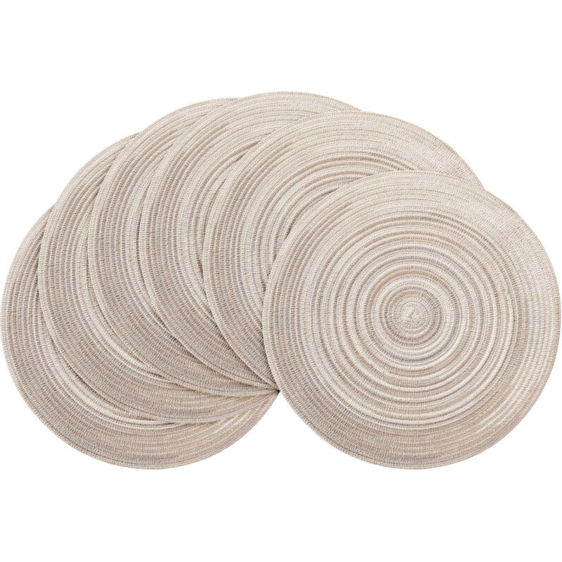 Ensemble de 6 napperons ronds tressés